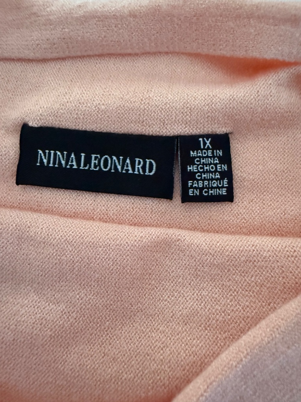 Nina Leonard Soft Floral Tunic Sweater 1X NWOT Peach Lightweight - Picture 13 of 16